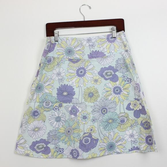Women's Skirt Size Medium Knee Length Blue Floral - Picture 8 of 8